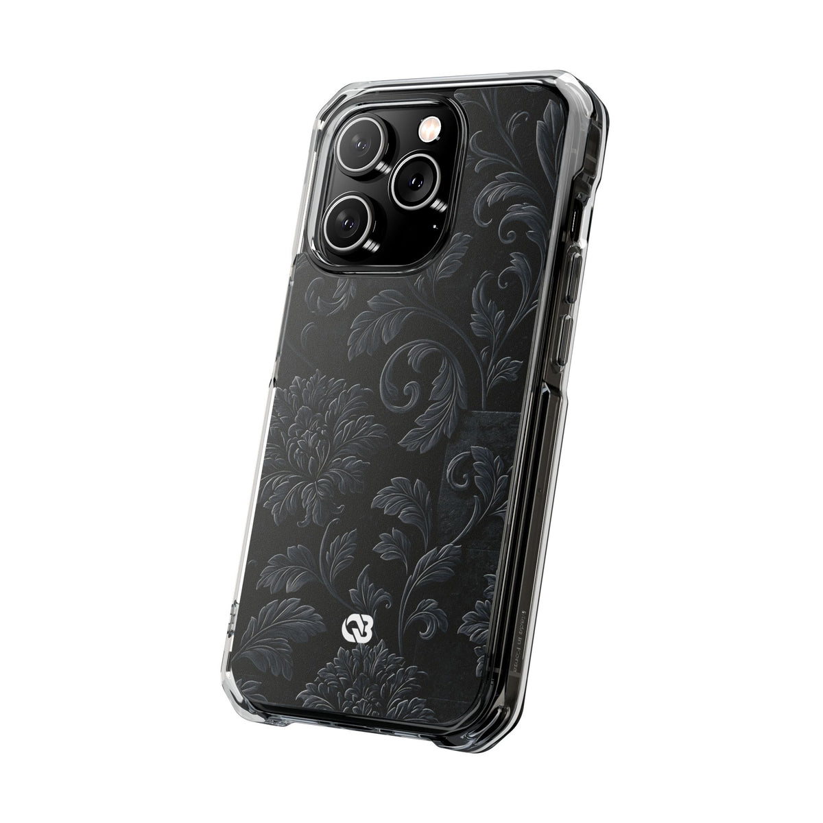 Obsidian Damask · Clear Impact Magnetic Phone Case for iPhone ·  Black