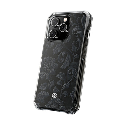 Obsidian Damask · Clear Impact Magnetic Phone Case for iPhone ·  Black