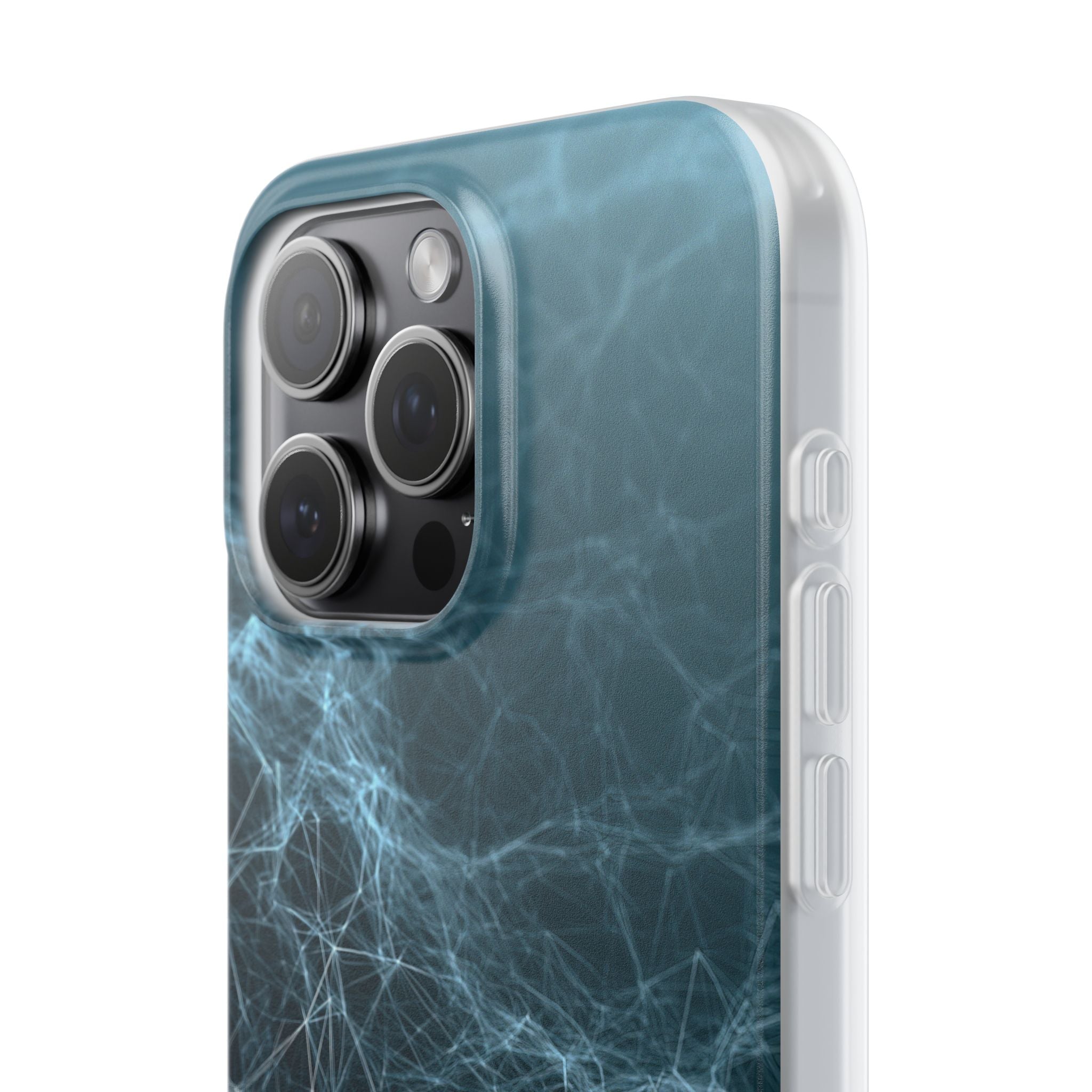 Teal Lite Phone Case for iPhone - Arctic Neural Mesh