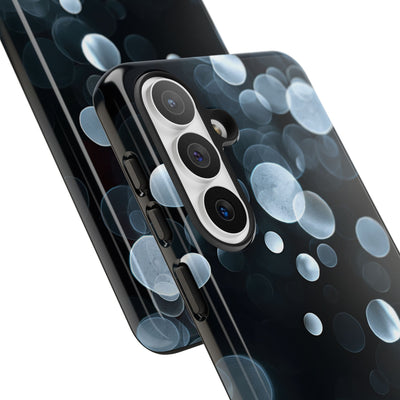 Black Tough Phone Case for Samsung - Silver Orbit Glow