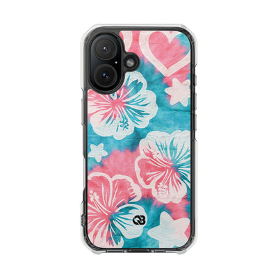 Tropical Hibiscus Bloom · Clear Impact Magnetic Phone Case for iPhone · Teal