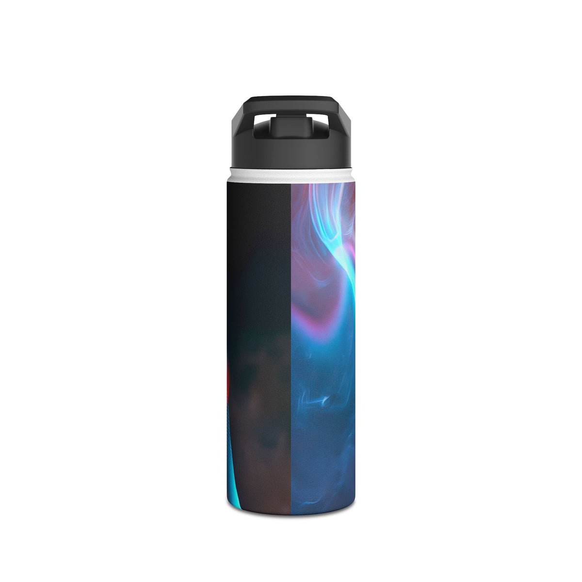Neon Waveform · Insulated Water Bottle · Black