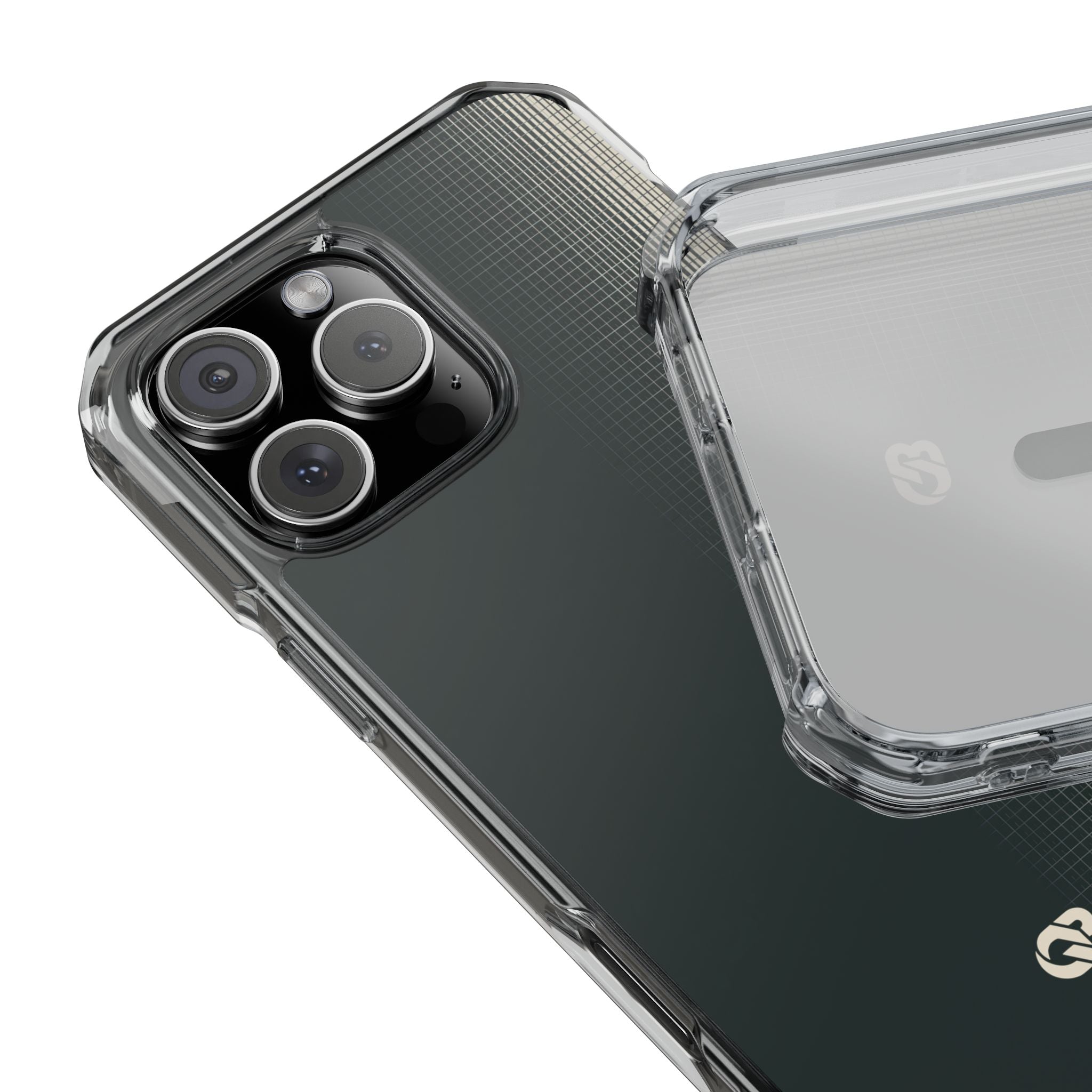 Grey Impact MagSafe Phone Case for iPhone - Charcoal Tech Grid