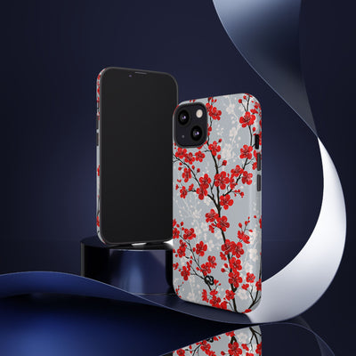 Scarlet Plum Blossom · Tough Phone Case for iPhone · Red