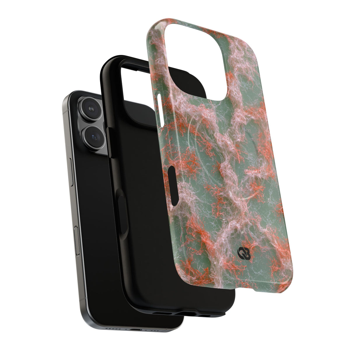 Coral Pixel Matrix · Tough 2.0 Magnetic Phone Case for iPhone · Green
