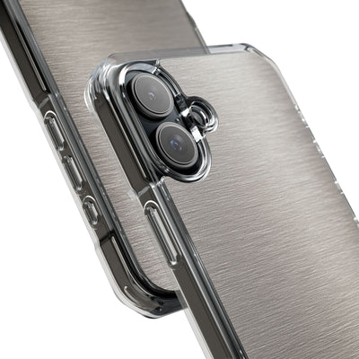 Grey Impact MagSafe Phone Case for iPhone - Brushed Nickel Linen
