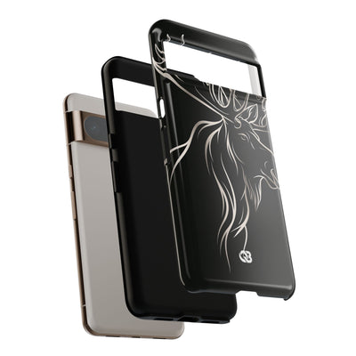 Nordic Moose Contour · Tough Phone Case for Pixel ·  Black