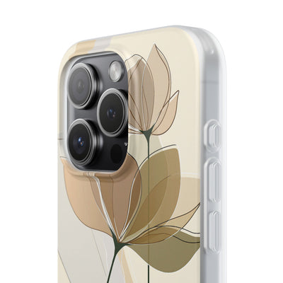 Beige Lite Phone Case for iPhone - Muted Ochre Petals