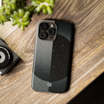Black Tough Phone Case for iPhone - Lunar Static Orbit
