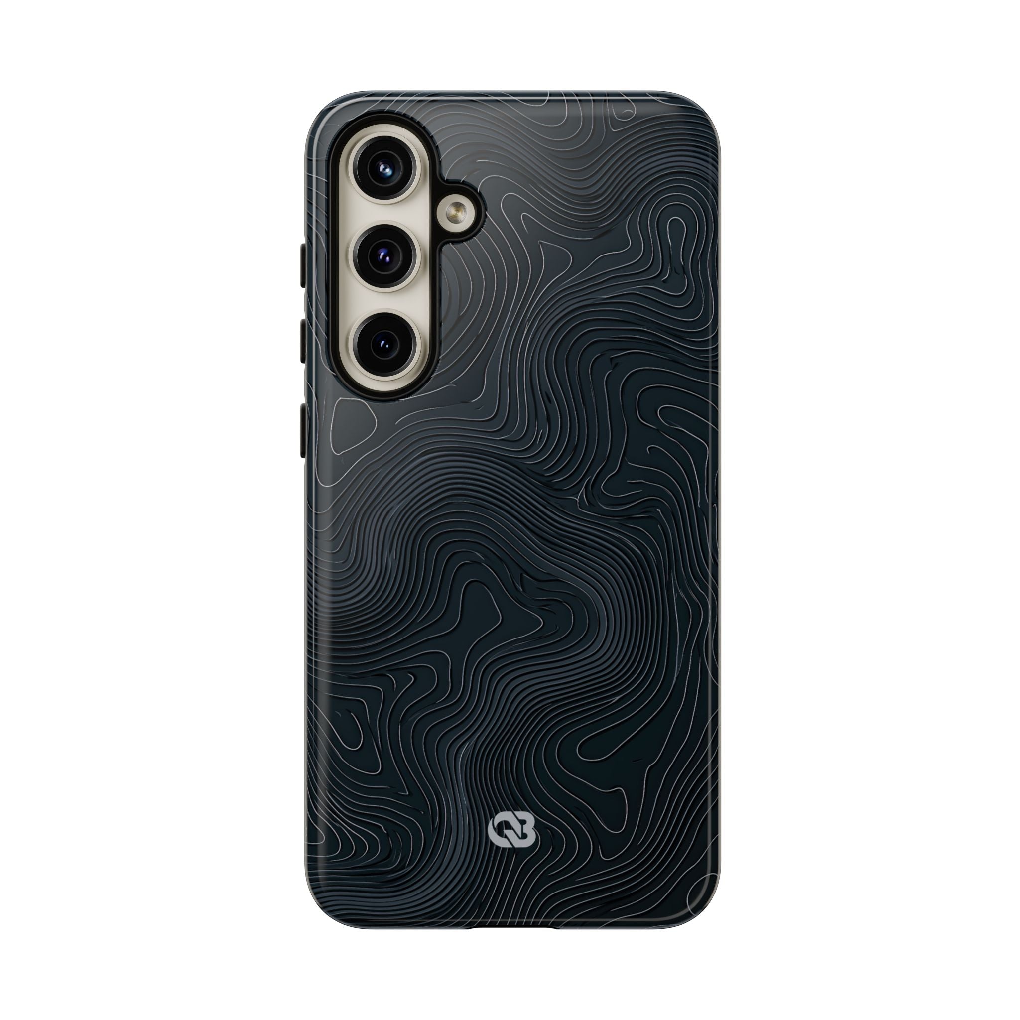 Black Tough Phone Case for Samsung - Obsidian Ridge Topo