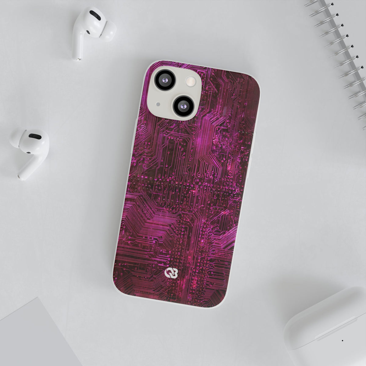 Magenta Circuit Trace · Lite Phone Case for iPhone ·  Pink