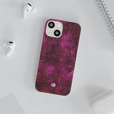 Magenta Circuit Trace · Lite Phone Case for iPhone ·  Pink