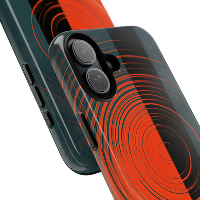 Teal Tough Phone Case for iPhone - Burnt Slate Radial