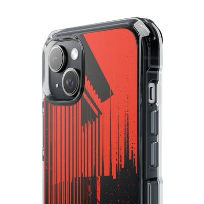 Red Impact MagSafe Phone Case for iPhone - Crimson Brutalist Distortion