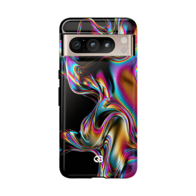 Purple Tough Phone Case for Google Pixel - Liquid Neon Chrome