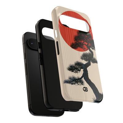 Beige Tough Phone Case for Google Pixel - Kyoto Crimson Pine