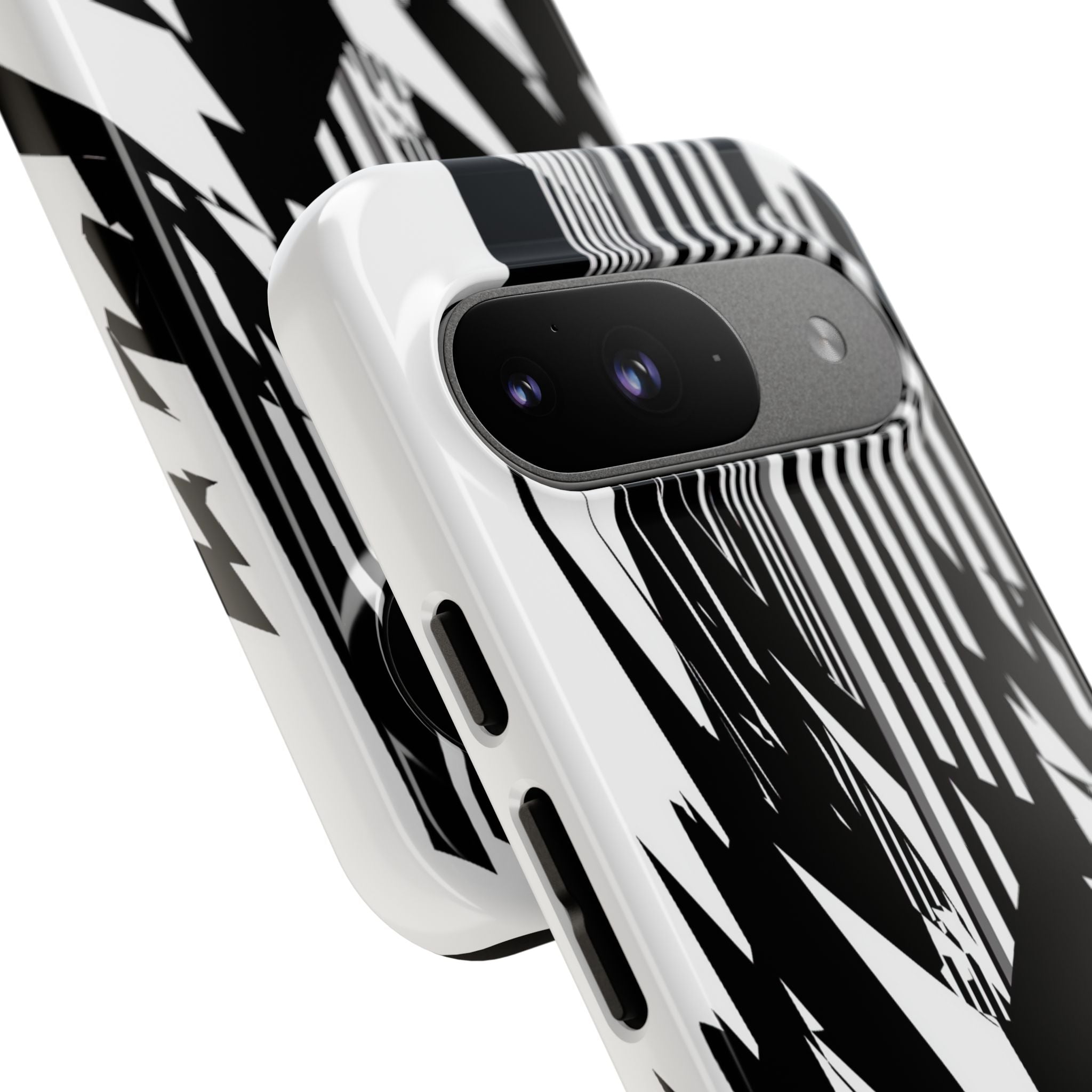 White Tough Phone Case for Google Pixel - Shattered Vector Spire