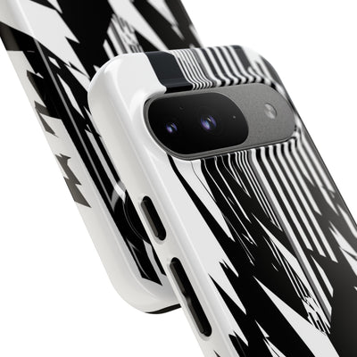 White Tough Phone Case for Google Pixel - Shattered Vector Spire
