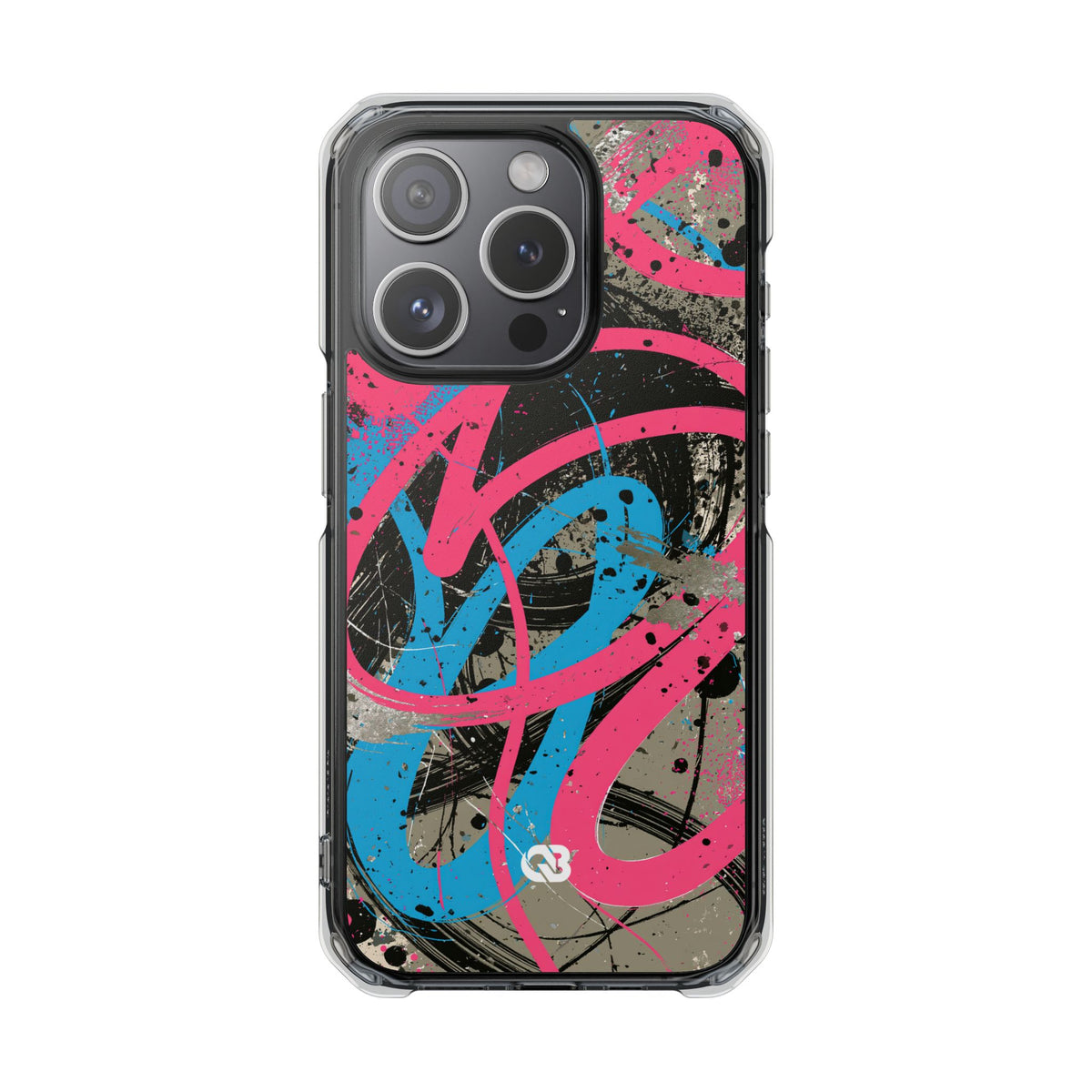Cyber Splatter Flow · Clear Impact Magnetic Phone Case for iPhone · Pink