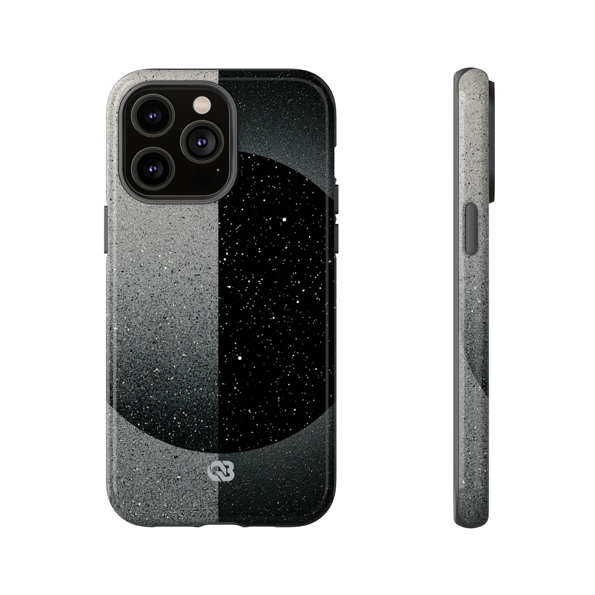 Black Tough Phone Case for iPhone - Lunar Static Orbit