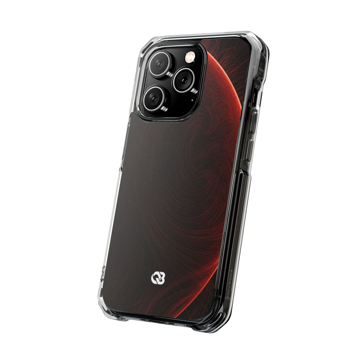 Crimson Solar Orbit · Clear Impact Magnetic Phone Case for iPhone ·  Red
