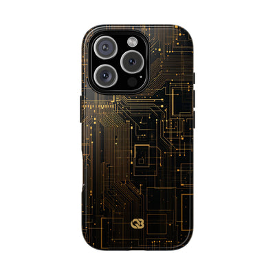 Gold Tough Phone Case for iPhone - Amber Core Mainframe