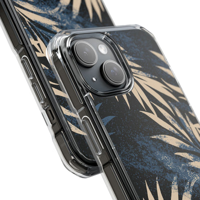 Blue Impact MagSafe Phone Case for iPhone - Midnight Indigo Palm
