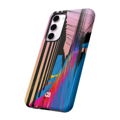 Blue Tough Phone Case for Samsung - Fractured Data Skyline