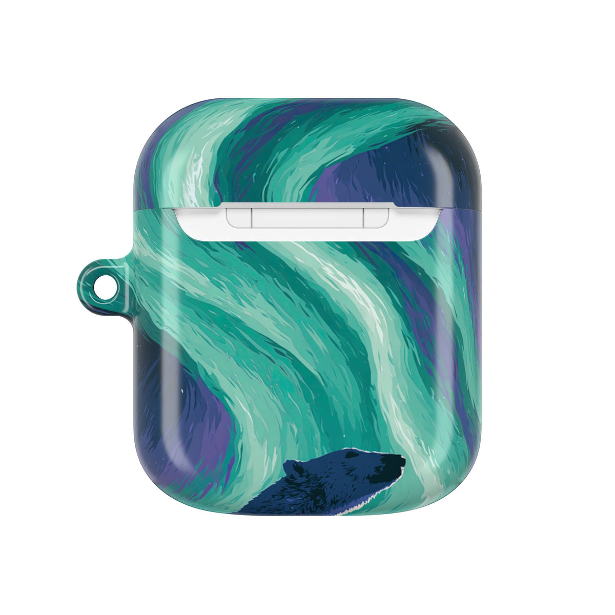 Arctic Aurora Bear · Hard Case for AirPods & AirPods Pro · Teal