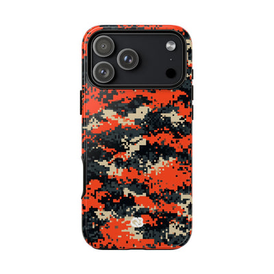 Signal Pixel Camo · Tough Phone Case for iPhone · Orange