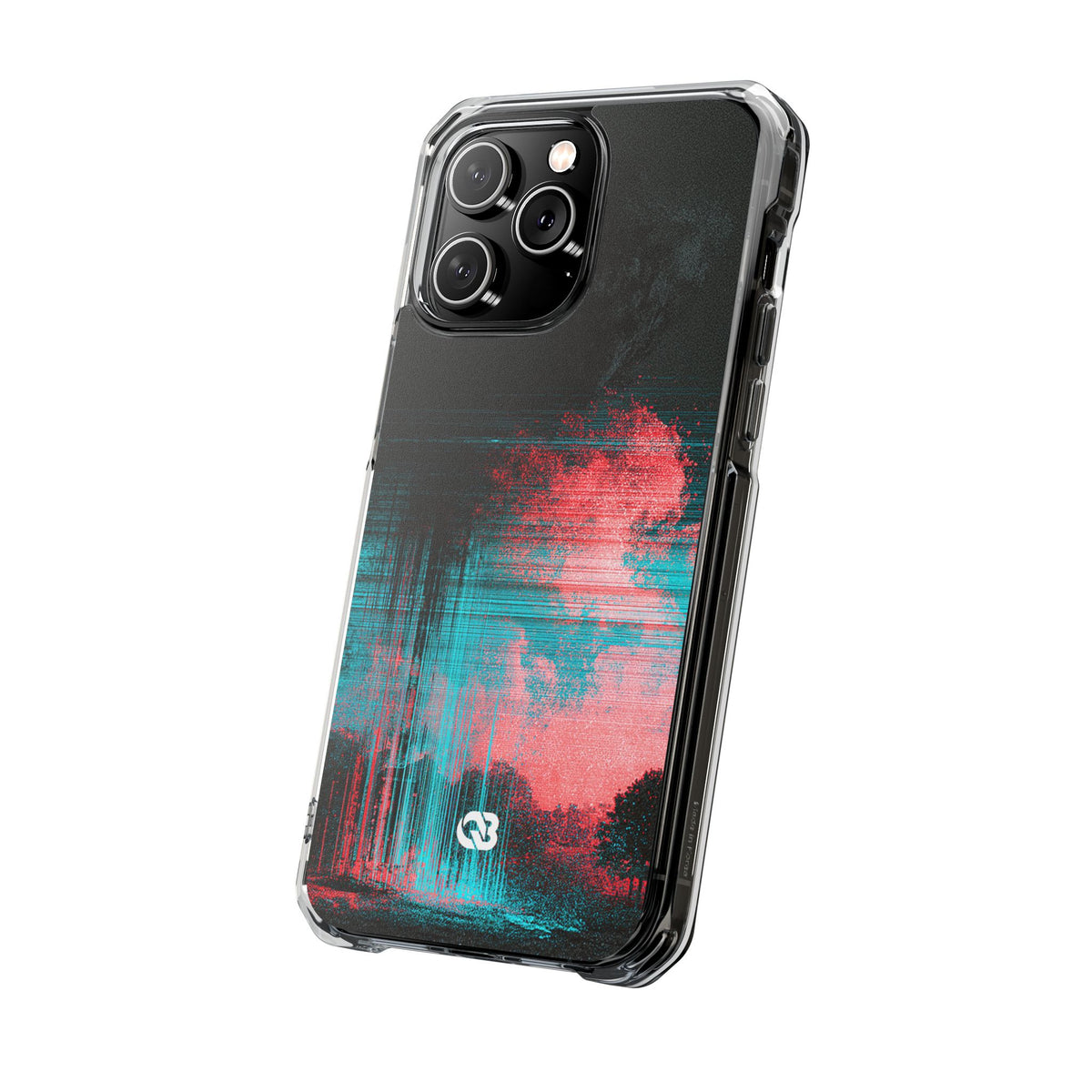 Digital Signal Drift · Clear Impact Magnetic Phone Case for iPhone · Black