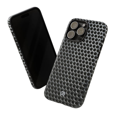 Silver Tough Phone Case for iPhone - Brutalist Steel Mesh