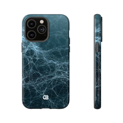 Teal Tough Phone Case for iPhone - Arctic Neural Mesh