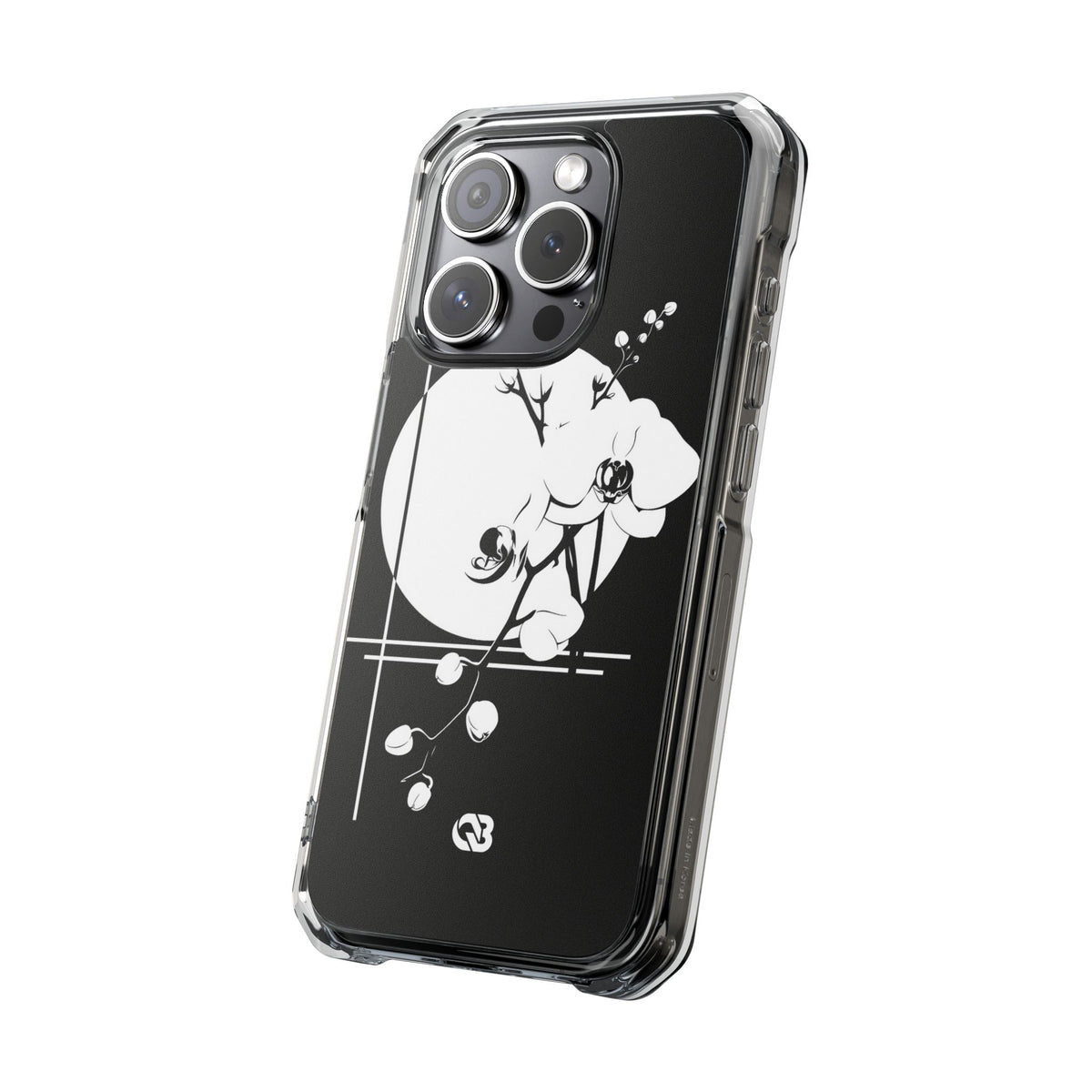 Nocturne Orchid Bloom · Clear Impact Magnetic Phone Case for iPhone ·  Black