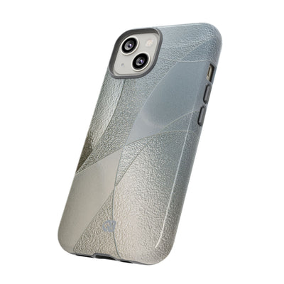 Silver Tough Phone Case for iPhone - Frosted Silver Mosaic