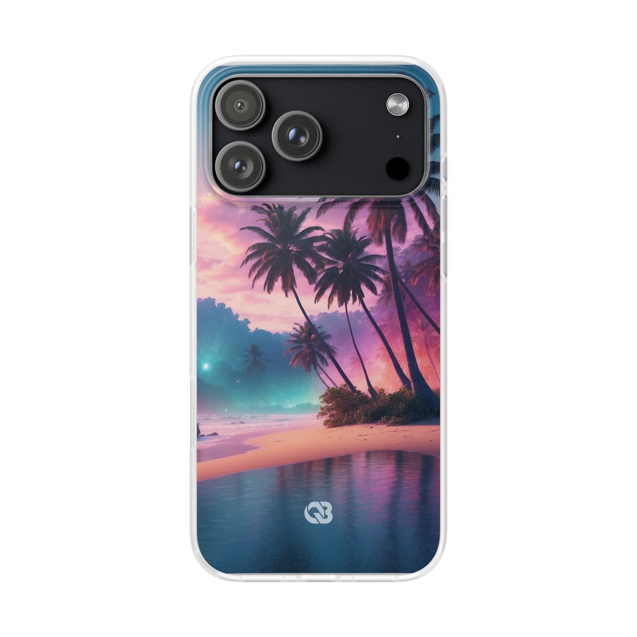 Neon Shore Palms · Soft Phone Case for iPhone