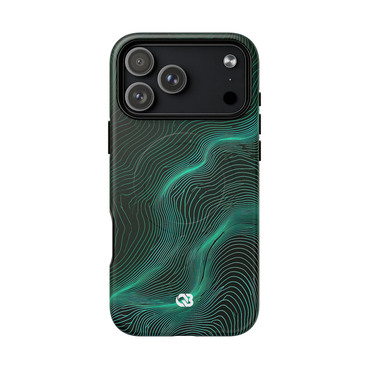 Teal Tough 2.0 Magnetic Phone Case for iPhone - Neon Jade Contour