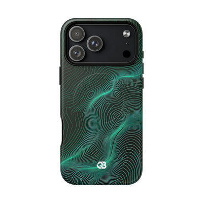 Teal Tough 2.0 Magnetic Phone Case for iPhone - Neon Jade Contour