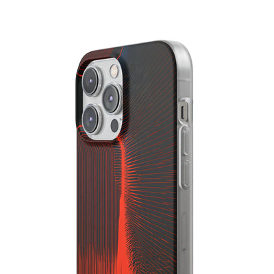 Red Lite Phone Case for iPhone - Crimson Frequency Pulse