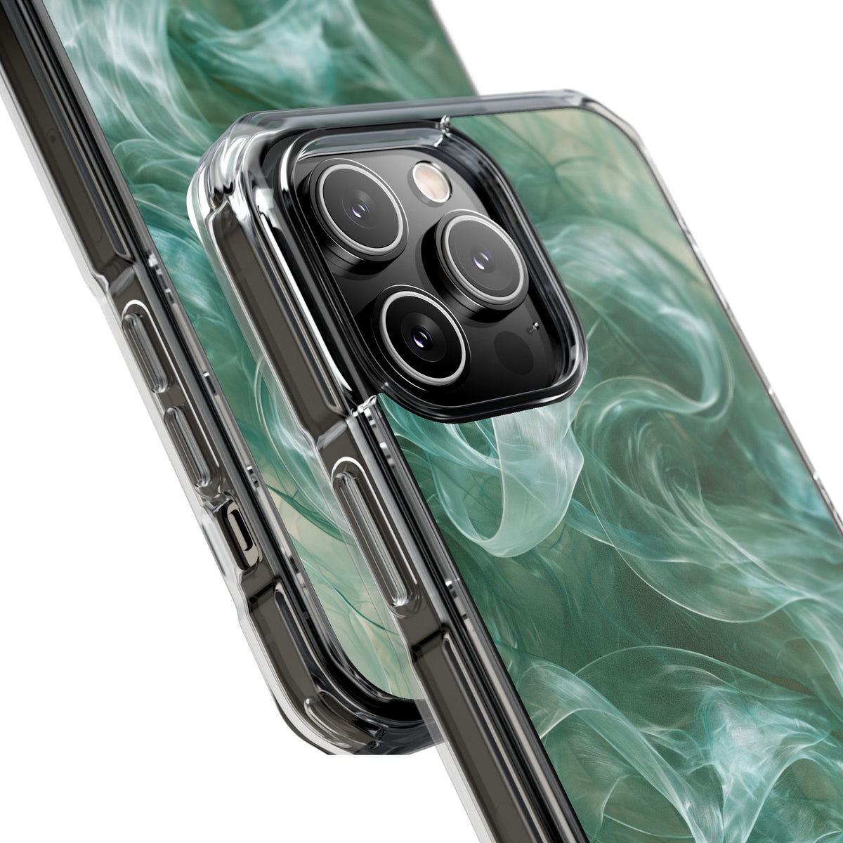 Translucent Aqua Flow · Clear Impact Magnetic Phone Case for iPhone · Teal