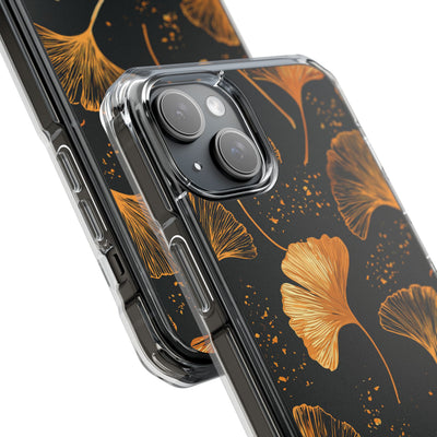 Gilded Ginkgo · Clear Impact Magnetic Phone Case for iPhone · Gold