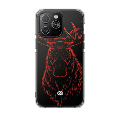 Crimson Horizon Moose · Impact Magnetic Phone Case for iPhone ·  Black