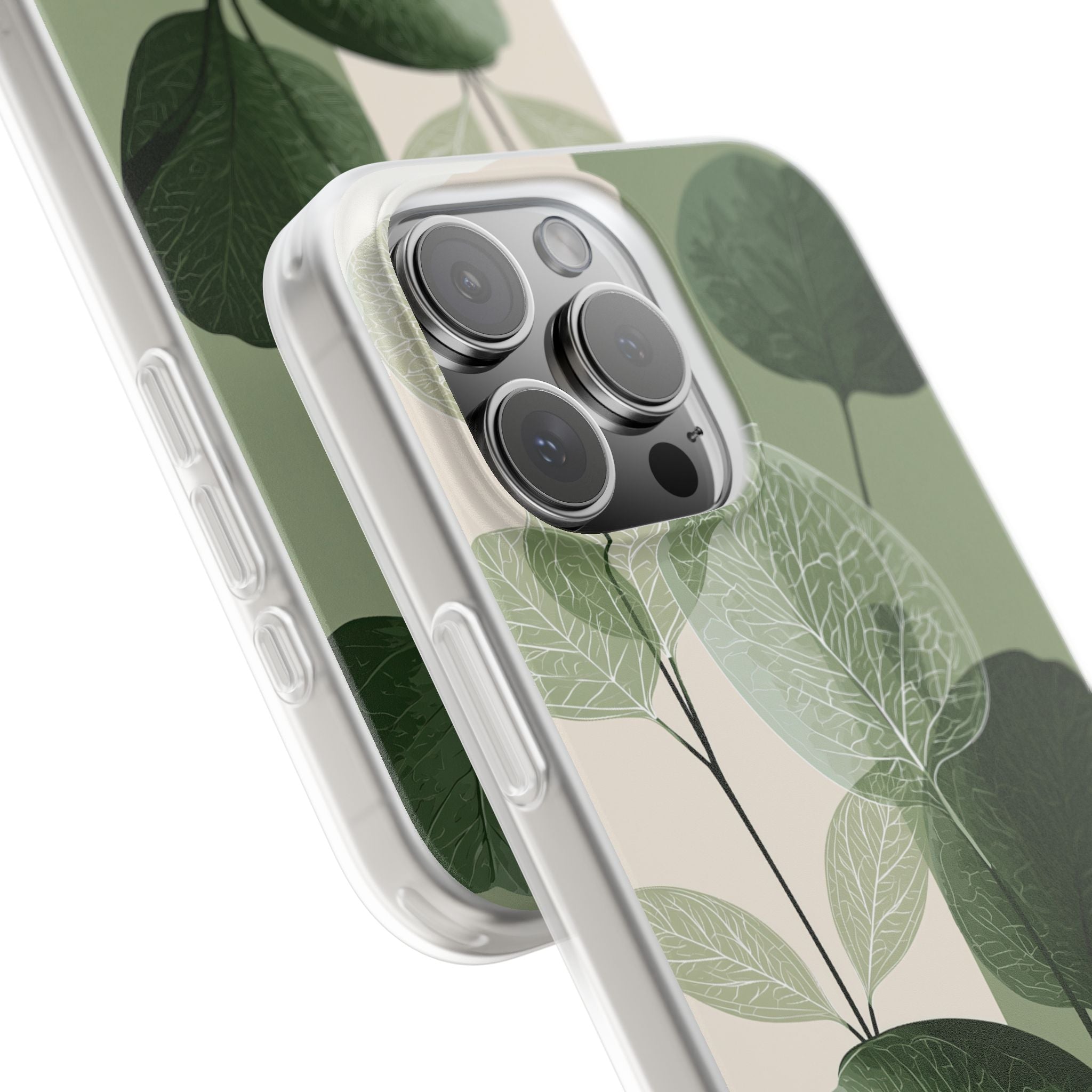 Green Lite Phone Case for iPhone - Sage Leaf Skeletals