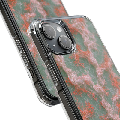 Coral Pixel Matrix · Clear Impact Magnetic Phone Case for iPhone · Green