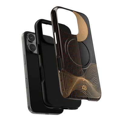 Gold Tough 2.0 Magsafe Phone Case for iPhone - Gilded Obsidian Dunes
