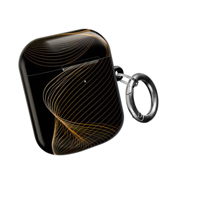 Golden Contour Flow · Hard Case for AirPods & AirPods Pro · Black