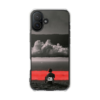 Crimson Horizon · Clear Impact Magnetic Phone Case for iPhone ·  Black