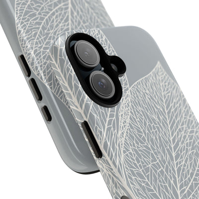 Grey Tough Phone Case for iPhone - Frosted Ash Veins