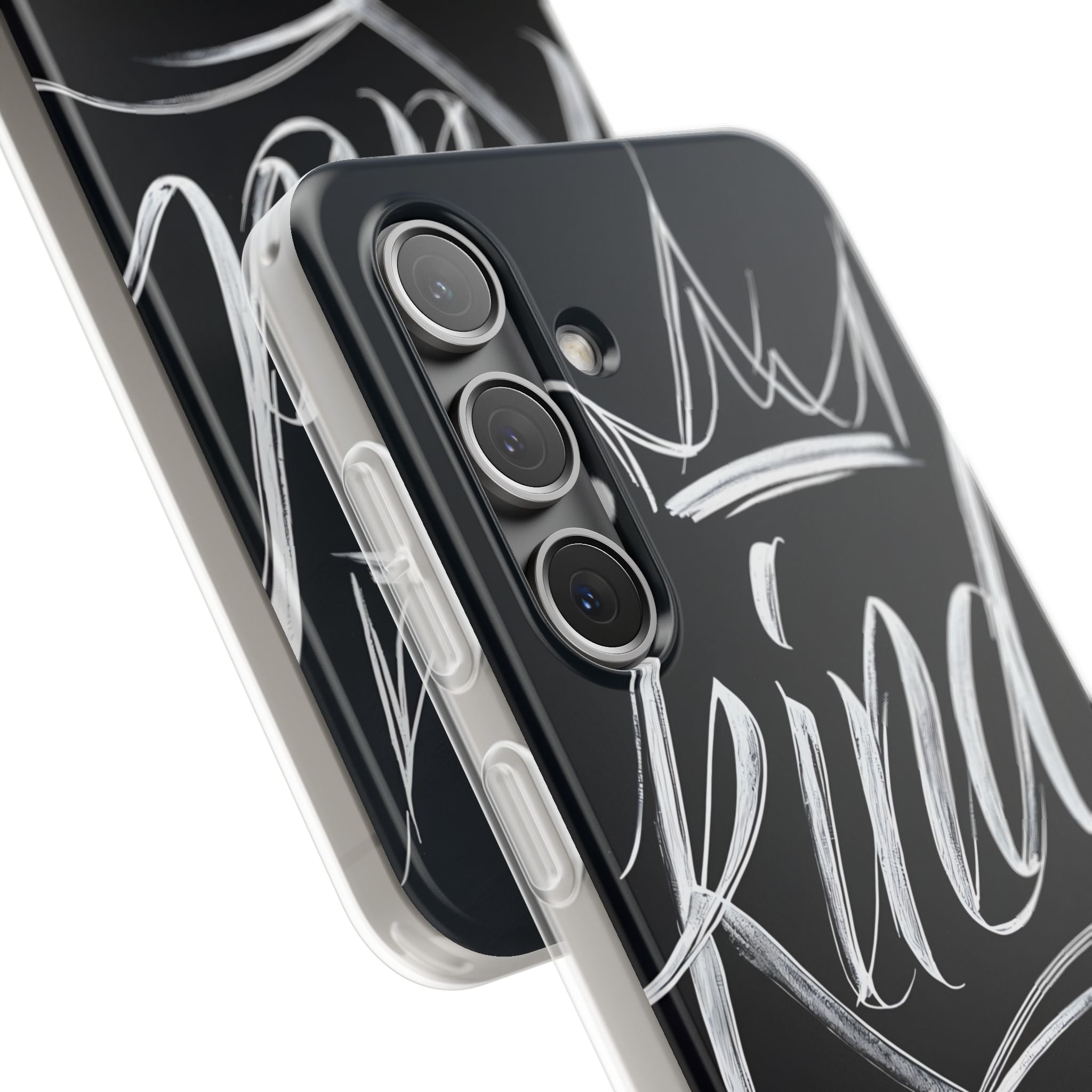 Noir Crown Script · Soft Custodia per Samsung