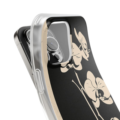 Black Lite Phone Case for iPhone - Obsidian Bone Orchid